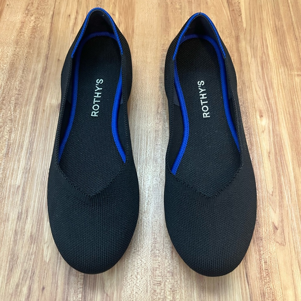 Rothy's Black Round Toe Flats Sz 10